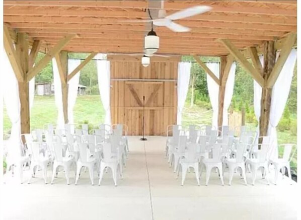 Outdoor banquet area
