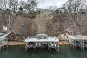 Back Exterior | River View | Deck w/ Gas Grill | Shared Boat Deck