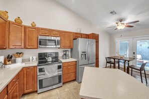 Indoors, Kitchen, Microwave, Oven, Ceiling Fan