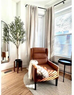 Light-filled reading nook in the Owners Suite.