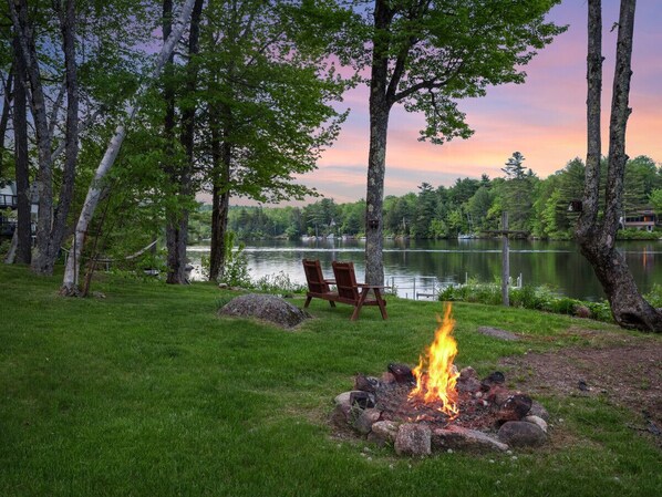 Build Memories around the Outdoor Fire Pit and watch the Sunset
