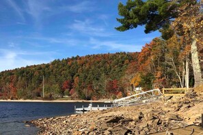 In the fall the lake is lowered to reveal why we are called Rocky Point.  Views of the magical foliage of the Smokey Mountains rise in the distance.