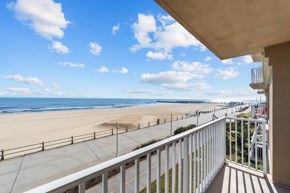 Balcony overlooking the Boardwalk at the Oceanfront