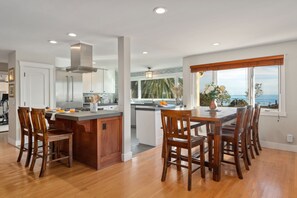 Stunning ocean views from open concept kitchen and dining room!