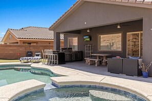 Soak up the sun and then cool off on the patio.
