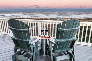 Take in the beauty of the Outerbanks coast from your own private waterfront deck