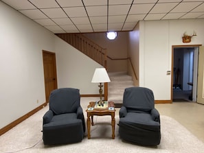 Downstairs game room. Alley way entrance.