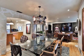 The perfect view of living, dining, and kitchen areas, all seamlessly connected.