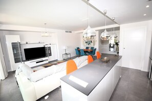 Lounge and kitchen