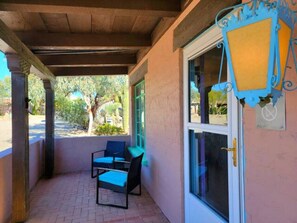 Casita front porch sitting area