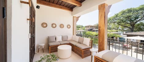 Spacious terrace with comfortable seating and gorgeous views