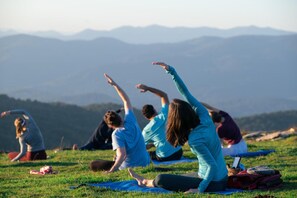 Yoga with scenic views