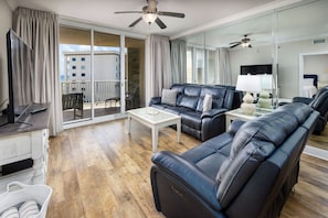 Living room with private balcony