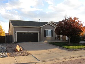 Parking available in the garage, on the driveway, or on the street.