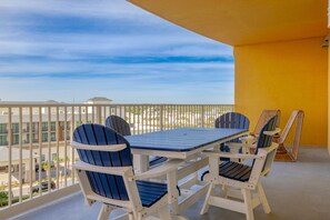 Table on balcony