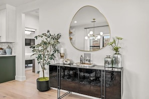 Beautiful marble credenza with shaker set.