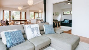 Open Living, Kitchen, Dining - Spilt heating and cooling wall unit in Kitchen