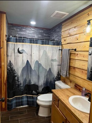 Master bath with walk-in shower (attached to master bedroom)
