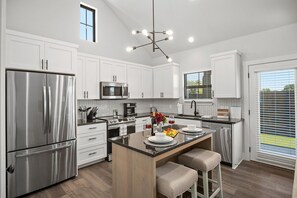 Bright and open kitchen make cooking a delight.