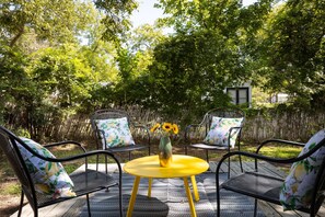 Enjoy the afternoon sun on the back patio.