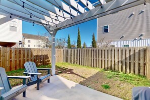 Private outdoor living space with fence