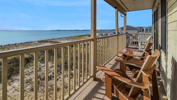 Sit out on the balcony deck and enjoy the view of Cape Cod Bay