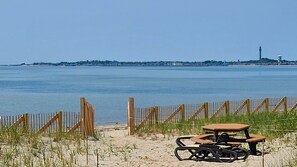 Enjoy direct access to the Cape Cod Bay beach