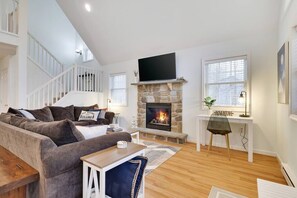 cozy gas fireplace