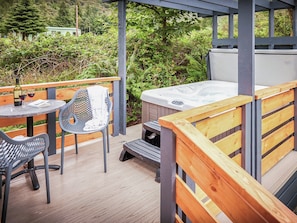 Hot tub | Forest Escape - Stratheck Holiday Cottages, Near Dunoon