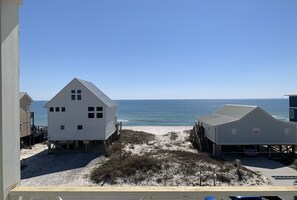 Standing on the front deck