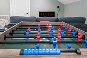 Foosball in upstairs loft gaming area.