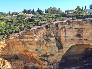 View of the villa and its garden from the cliff