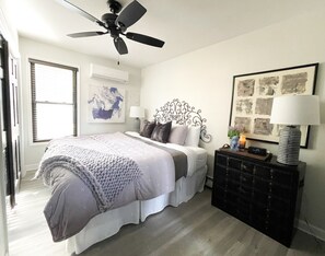 Sunny bedroom with King size bed 