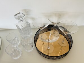 Whisky and martini glassware