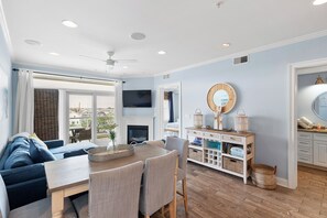 Dining area and living room
