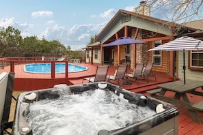 Newly added jacuzzi hot tub spa near the pool