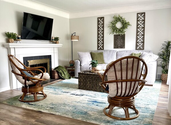 Comfortable seating in the living room.