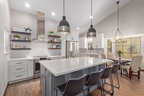 A newly remodeled home with a fully stocked kitchen sounds like a dream come true