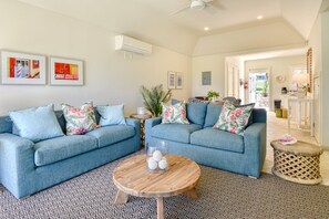 Integrated living and dining space.