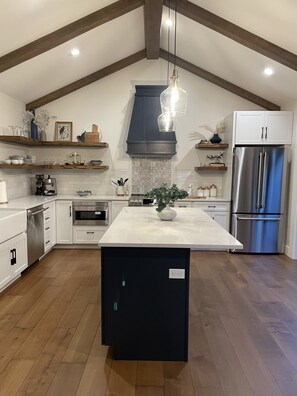 View of kitchen from living room