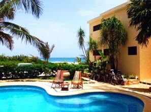 LISTEN TO THE WAVES WHILE YOU RELAX AT THE POOL