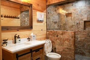 Full size bathroom with walk in shower