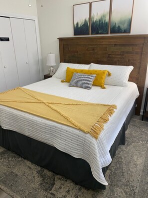 One of Tuck Away Place's comfy bedrooms