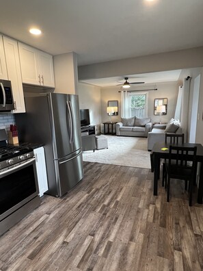 Fully equipped kitchen with new stainless appliances