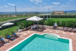 Activities, Balcony / Terrace / Patio, Building Exterior, Garden, Main Entrance, Pool, Spring, Summer