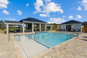 Community pool with bathrooms and shower