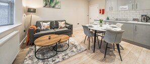 LIVING AREA, DINING AND KITCHEN