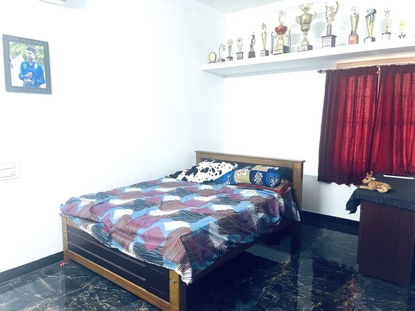 1st bedroom with a/c attached bathroom, heater 