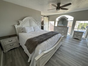 Master bedroom with king bed.