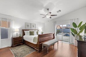 Large master bedroom with King bed